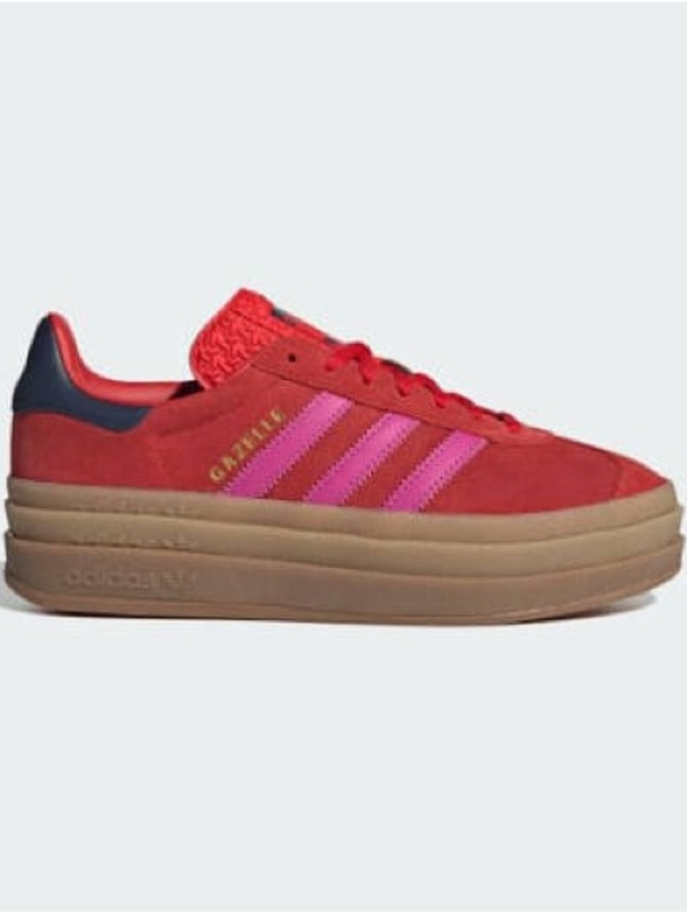 adidas Gazelle Platform Sneaker - Red with Pink Stripes